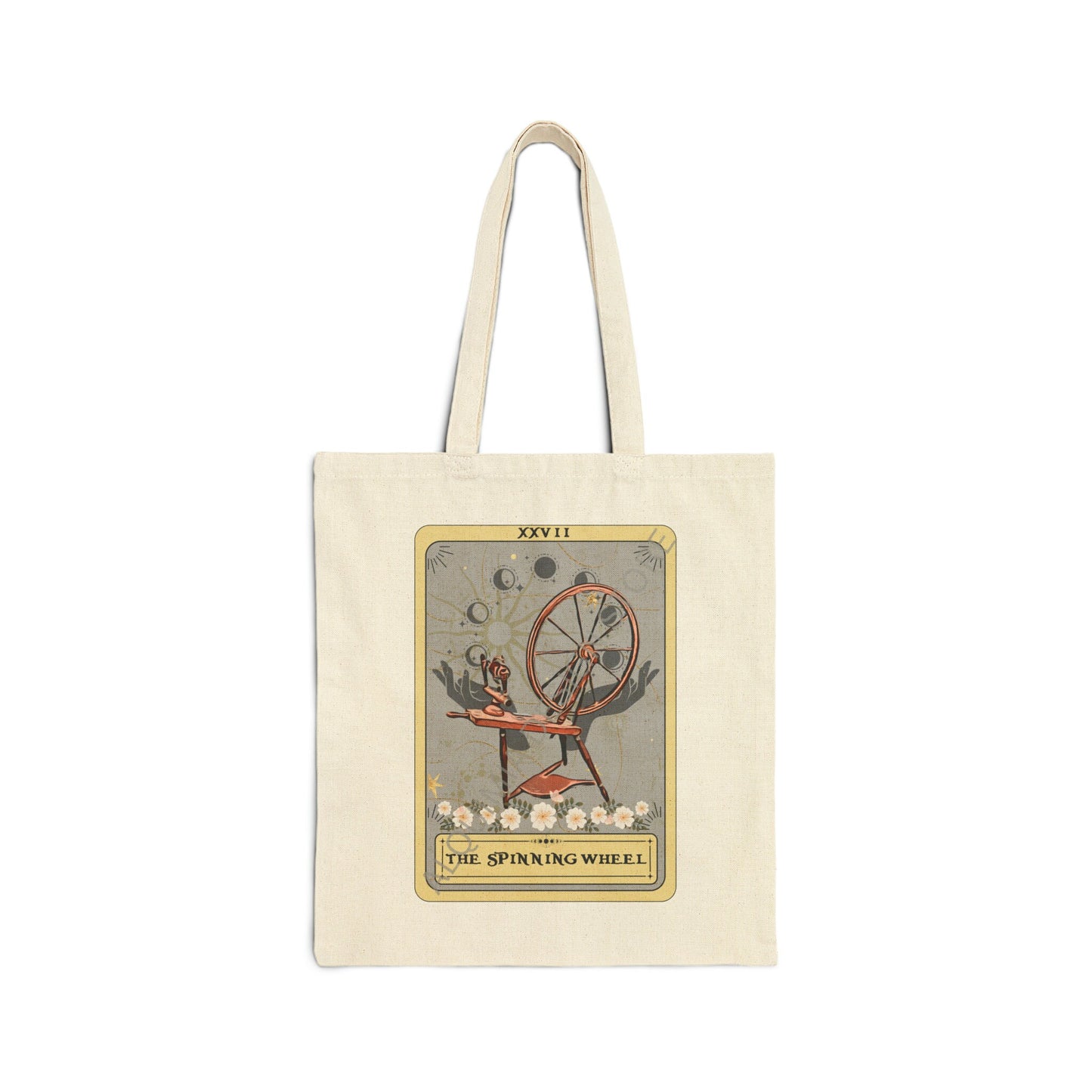 The Spinning Wheel Tarot Card Tote Bag 15" x 16" Spinning Wheel