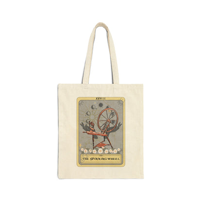 The Spinning Wheel Tarot Card Tote Bag 15" x 16" Spinning Wheel