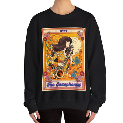 The Saxophonist Tarot Card Sweatshirt, Saxophone Player