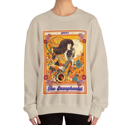 The Saxophonist Tarot Card Sweatshirt, Saxophone Player