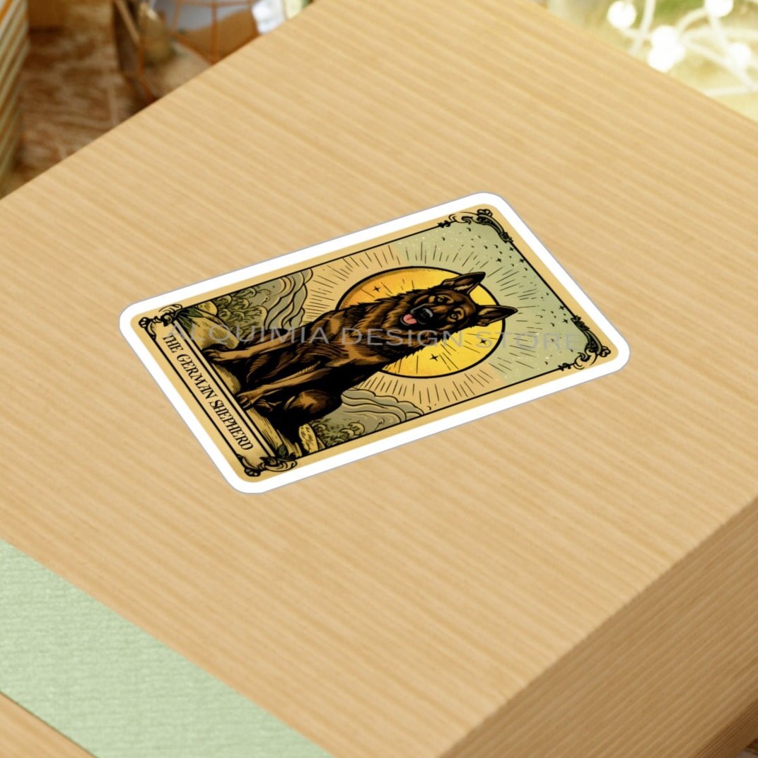 The German Shepherd Tarot Card Sticker 3" x 4"