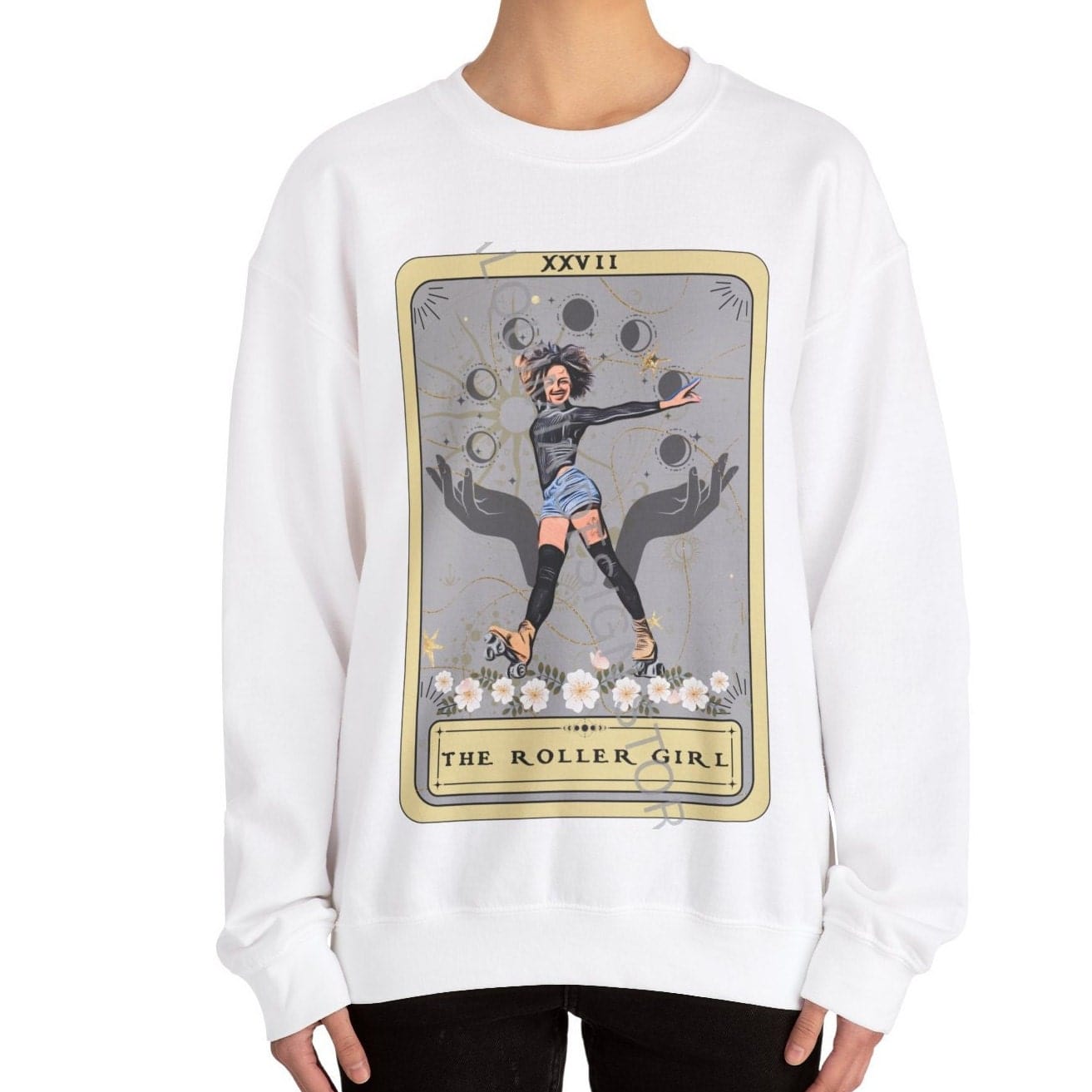 The Roller Girl Tarot Card Sweatshirt, Roller Skating