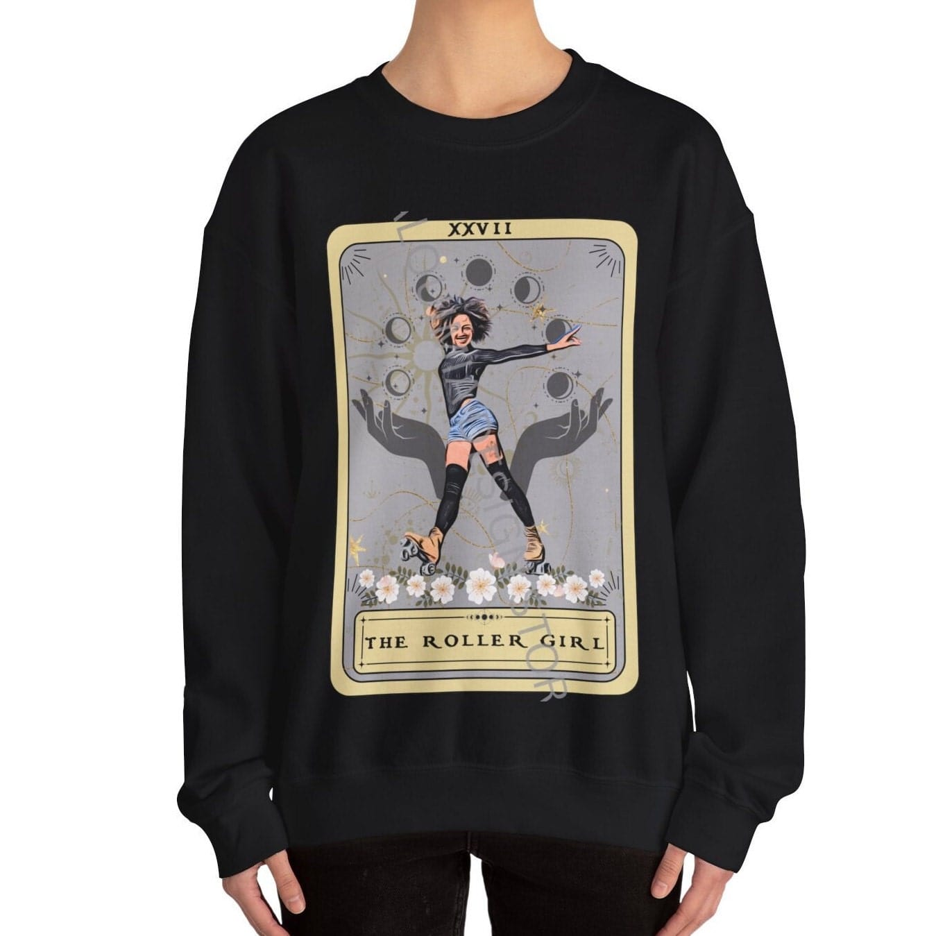 The Roller Girl Tarot Card Sweatshirt, Roller Skating