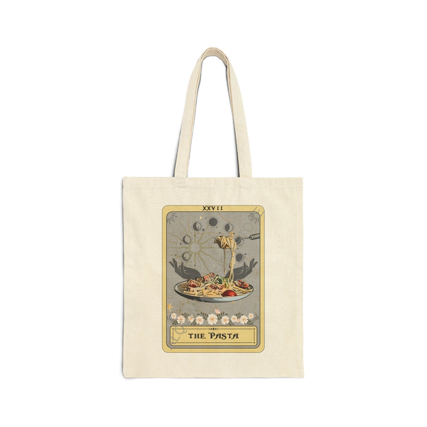 The Pasta Tarot Card Tote Bag, Spaghetti 15" x 16"