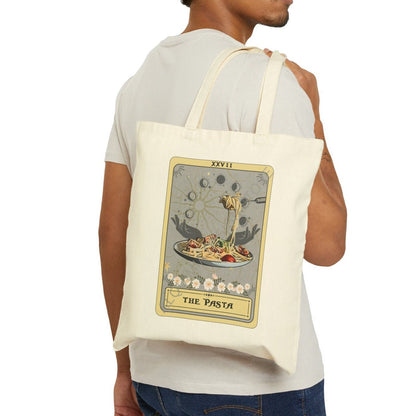 The Pasta Tarot Card Tote Bag, Spaghetti 15" x 16"