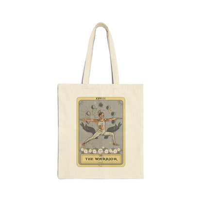 Yoga Tote Bag, The Warrior Tarot Card Tote Bag, Yoga Pose Canvas ToteBag Yoga Lover Gifts for Yogi