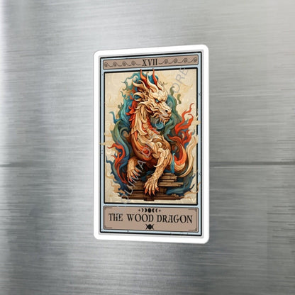 The Wood Dragon Tarot Card Sticker 3" x 4"