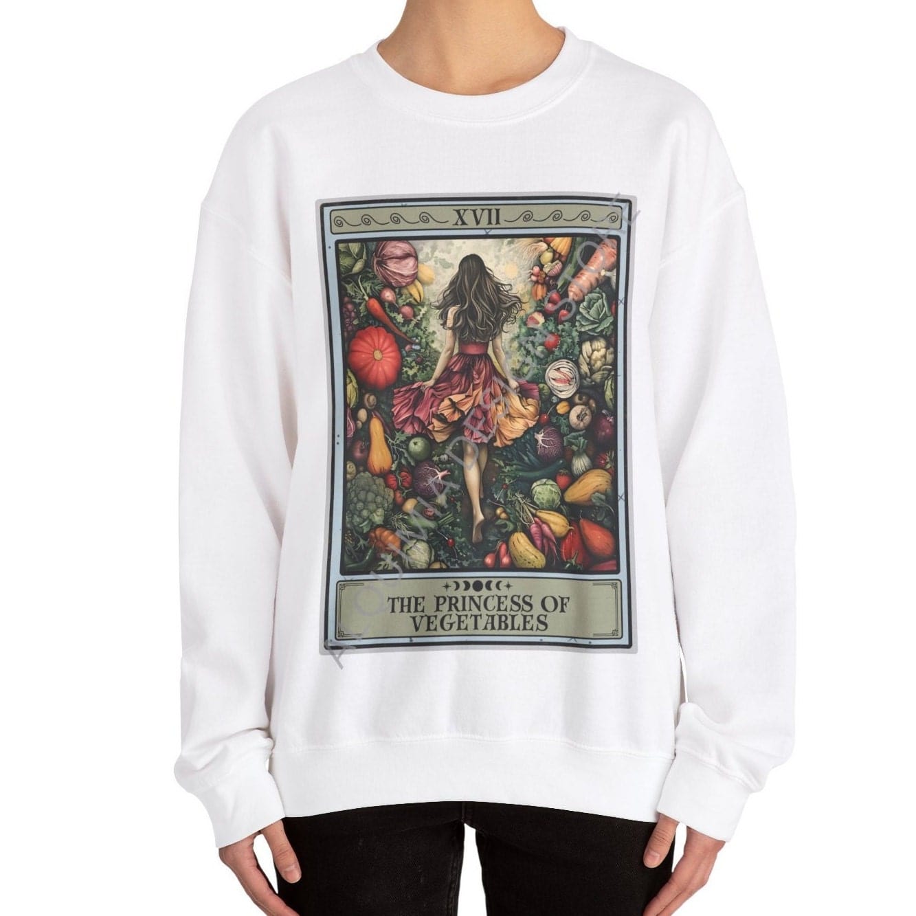 The Princess of Vegetables Tarot Card Vegan Sweatshirt