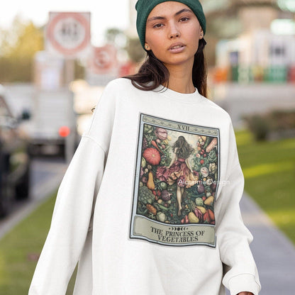 The Princess of Vegetables Tarot Card Vegan Sweatshirt