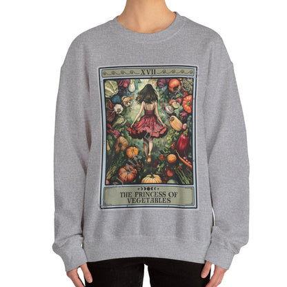 The Princess of Vegetables Tarot Card Sweatshirt, Vegan Vegetarian