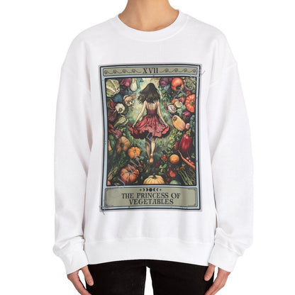 The Princess of Vegetables Tarot Card Sweatshirt, Vegan Vegetarian