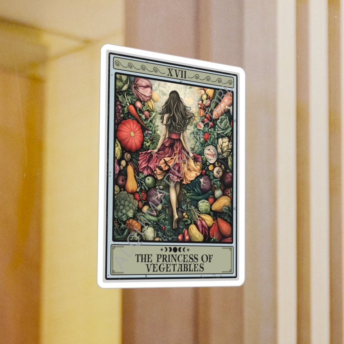 The Princess of Vegetables Tarot Card Sticker 3" x 4"