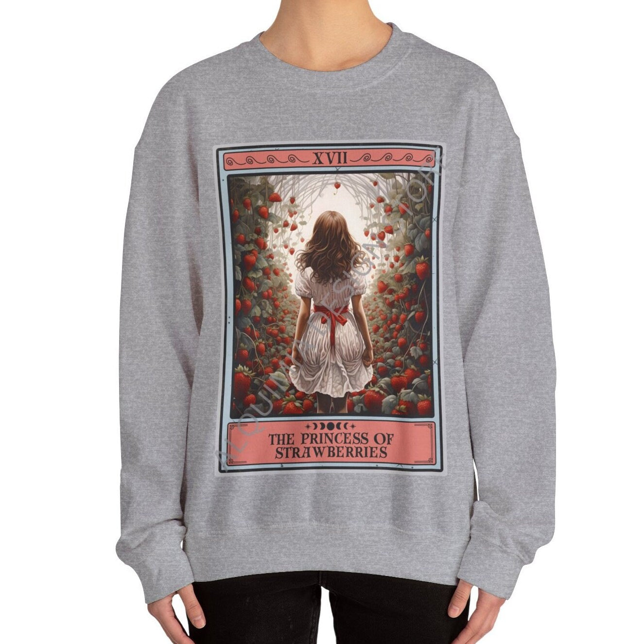 The Princess Of Strawberries Tarot Card Sweatshirt, StrawBerry