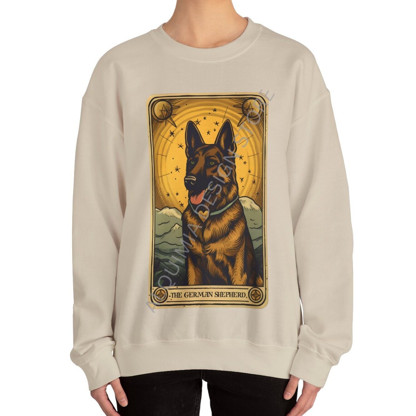 The German Shepherd Dog Tarot Card Sweatshirt