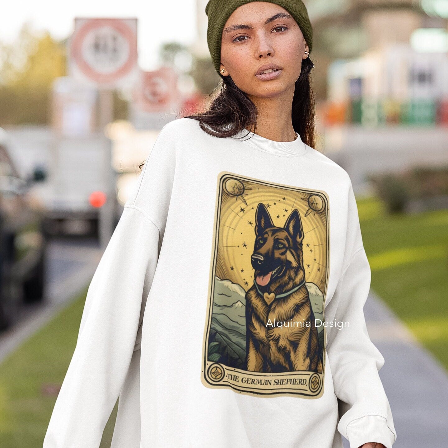 The German Shepherd Dog Tarot Card Sweatshirt