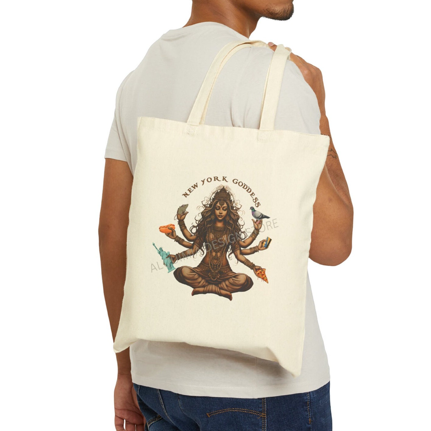 New York Goddess Tote Bag 15" x 16"