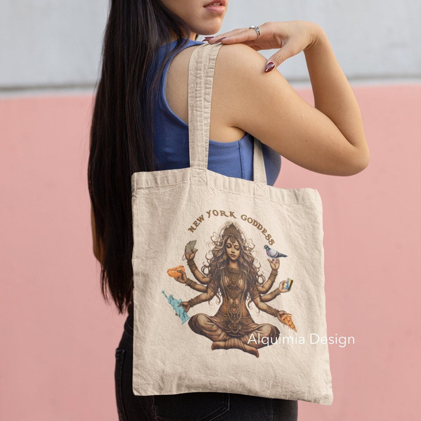 New York Goddess Tote Bag 15" x 16"