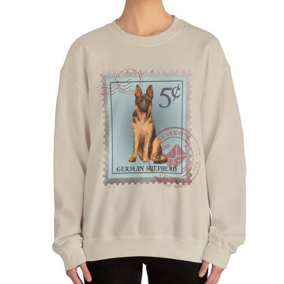 German Shepherd Dog Post Stamp Sweatshirt