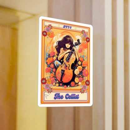The Cellist Tarot Card Sticker, Cello Player 3" x 4"