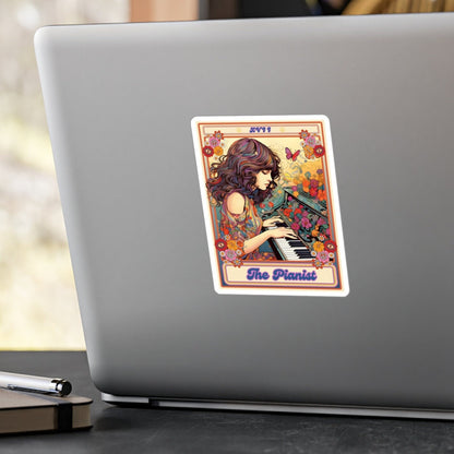 The Pianist Tarot Card Sticker, Piano Player 3" x 4"