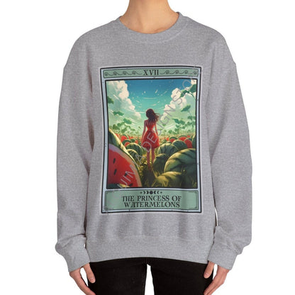 The Princess of Watermelons Tarot Card Sweatshirt, Watermelon