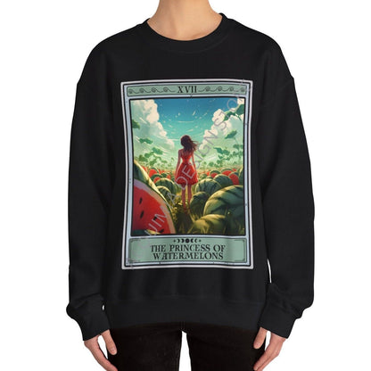 The Princess of Watermelons Tarot Card Sweatshirt, Watermelon