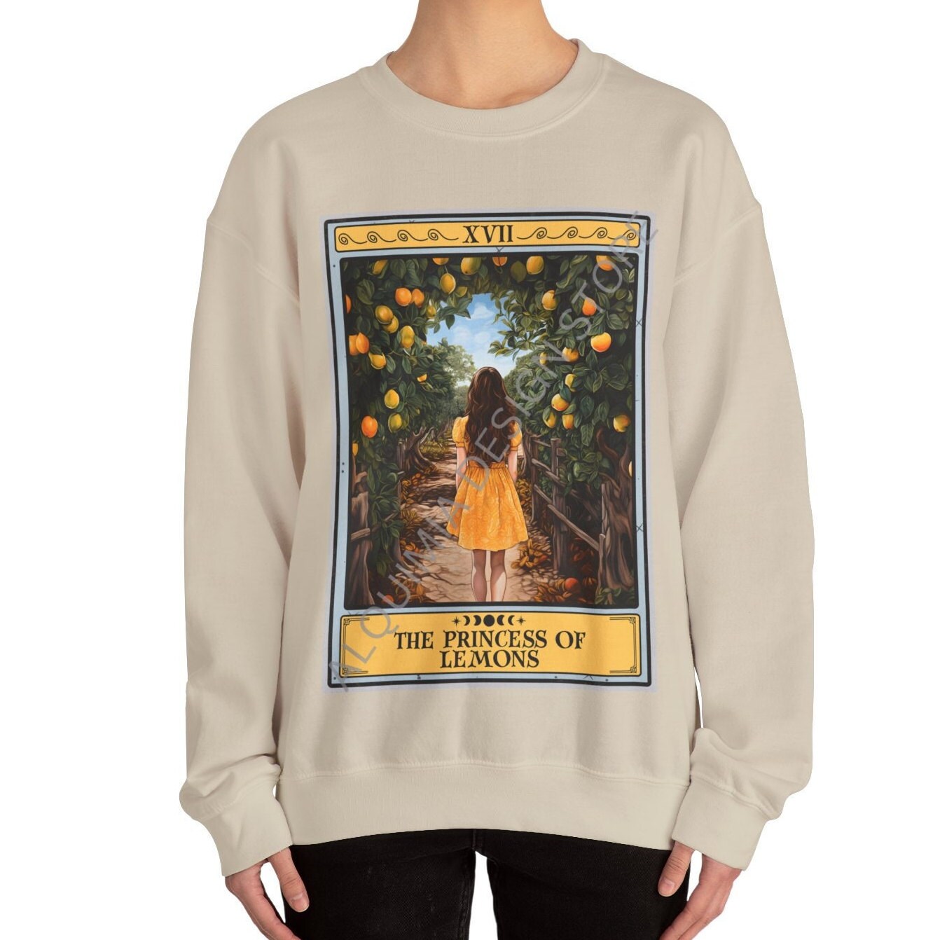 The Princess of Lemons Tarot Card Sweatshirt, Lemon Lover