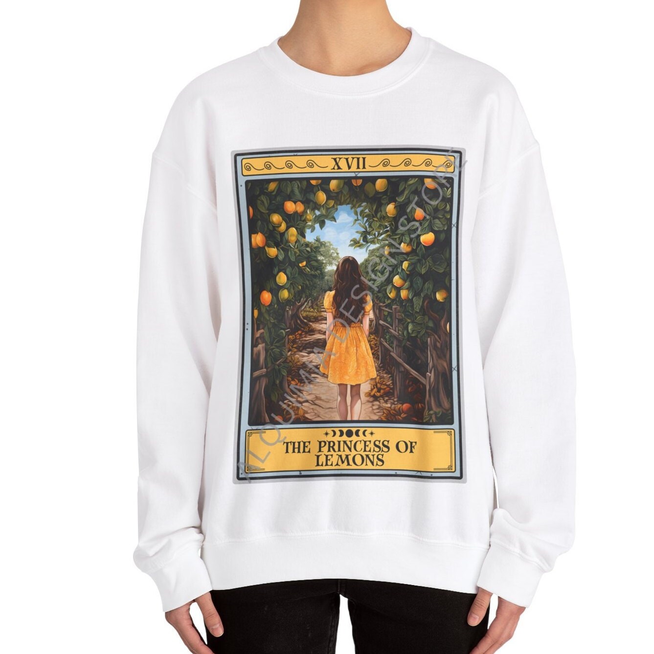 The Princess of Lemons Tarot Card Sweatshirt, Lemon Lover