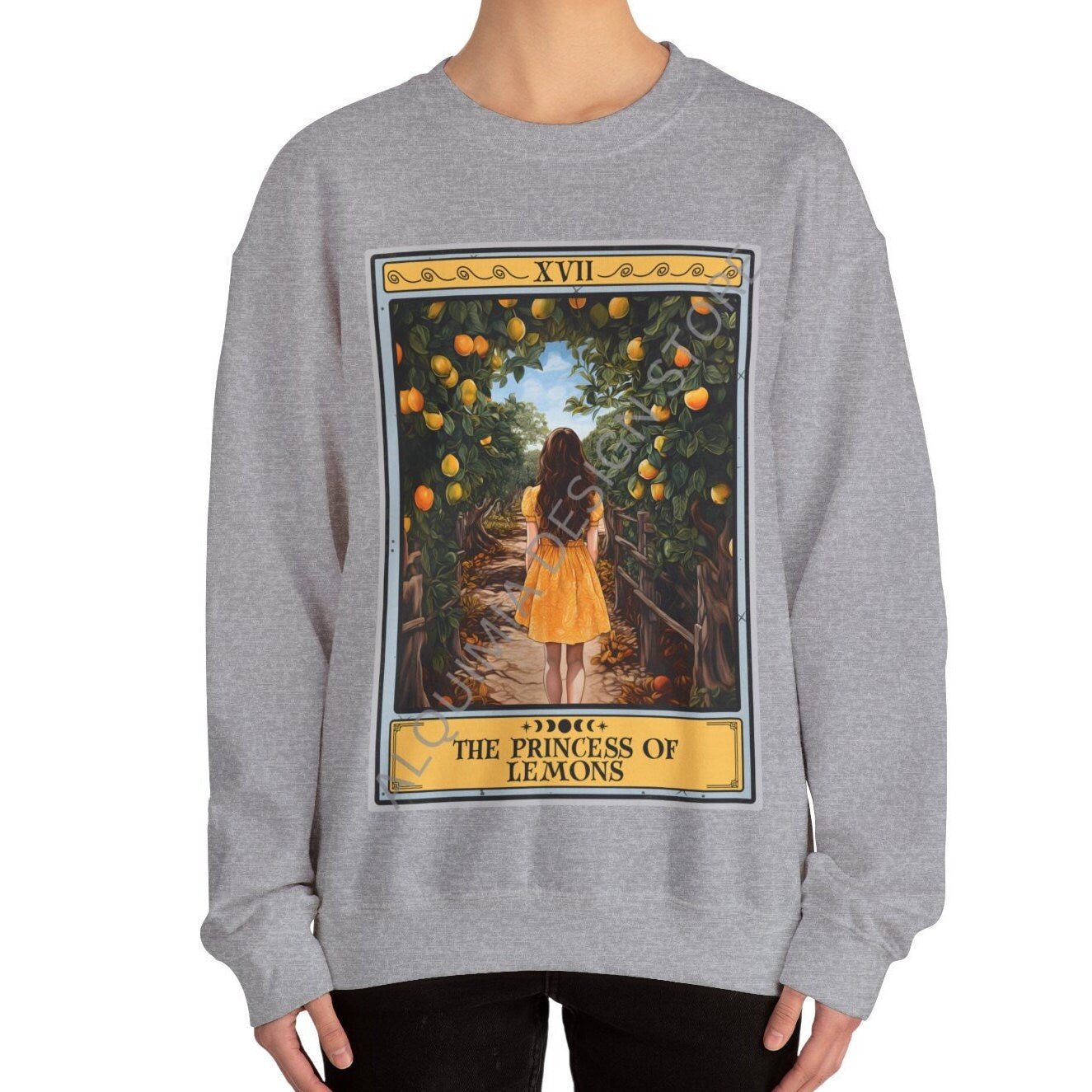 The Princess of Lemons Tarot Card Sweatshirt, Lemon Lover