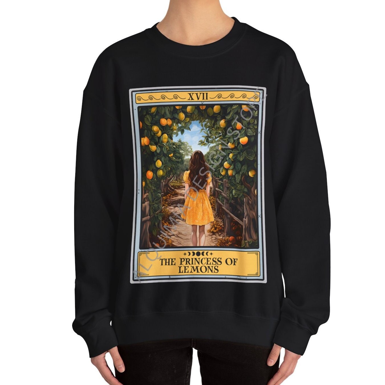 The Princess of Lemons Tarot Card Sweatshirt, Lemon Lover