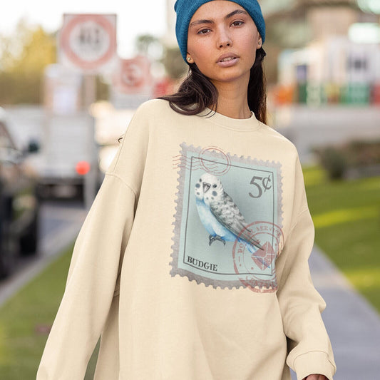 Budgie Postage Stamp Sweatshirt