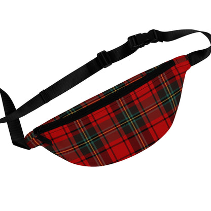 Red Tartan Fanny Pack, 14" x 6" Plaid Belt Bag