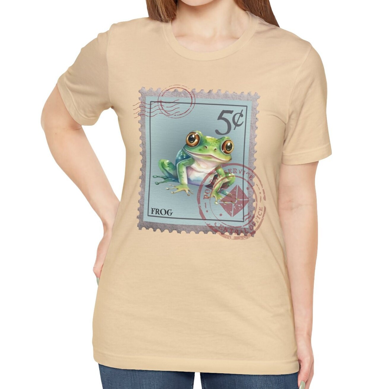 Frog Post Stamp T-Shirt, Animal