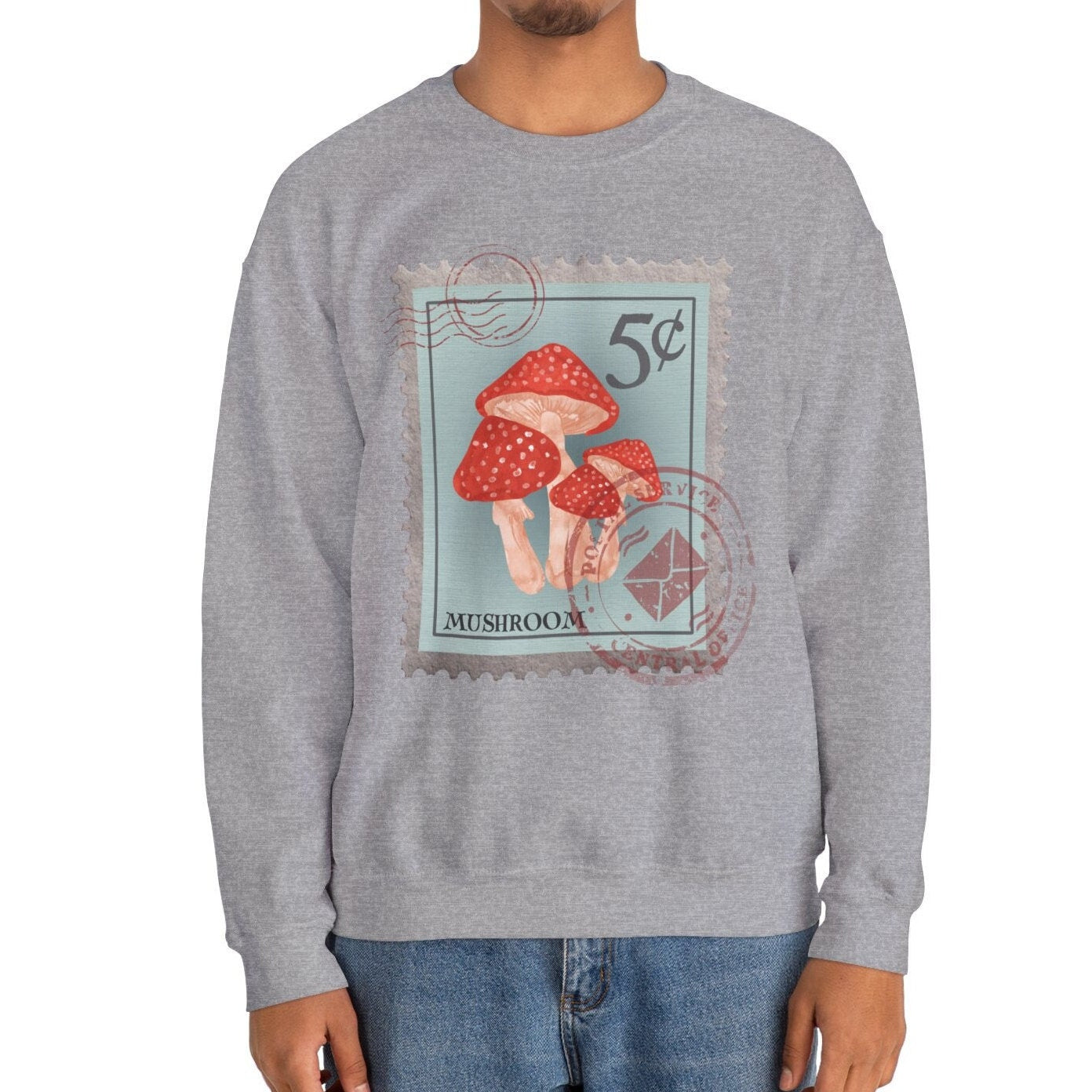 Mushroom Post Stamp Sweatshirt, Mycology