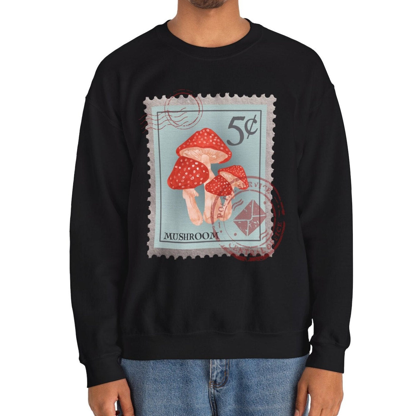 Mushroom Post Stamp Sweatshirt, Mycology