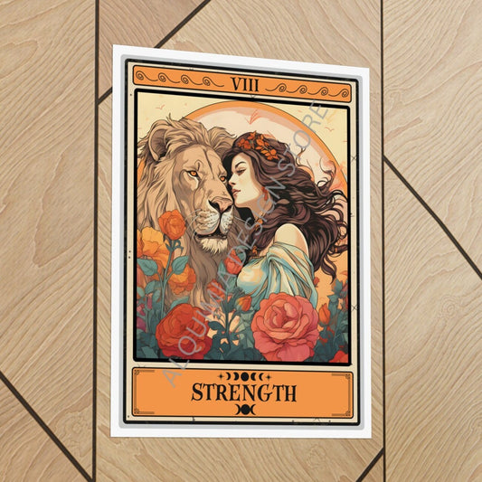 Strength Tarot Card Poster Print Wall Art