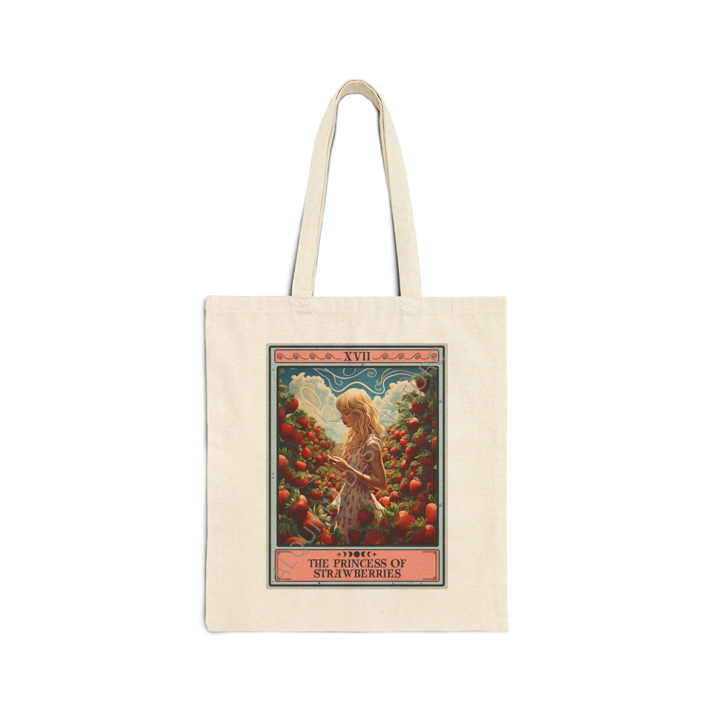 The Princess of Strawberries Fruit Tote Bag 15" x 16"