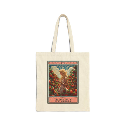 The Princess of Strawberries Fruit Tote Bag 15" x 16"