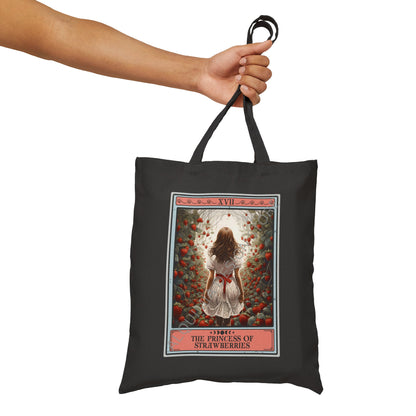 The Princess of Strawberries 15" x 16" Farmers Market Tote Bag