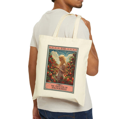 The Princess of Strawberries Fruit Tote Bag 15" x 16"