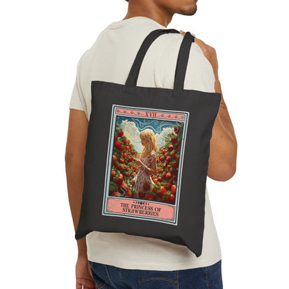 The Princess of Strawberries Fruit Tote Bag 15" x 16"