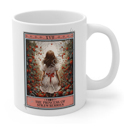 The Princess Of Strawberries Tarot Card Mug, Strawberry Lover