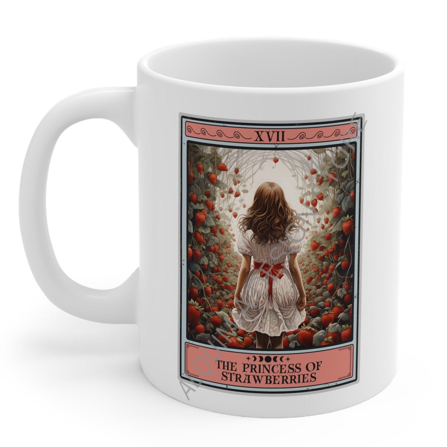 The Princess Of Strawberries Tarot Card Mug, Strawberry Lover