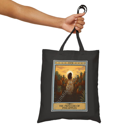 The Princess of Pineapples Tarot Card, Fruit Tote Bag 15" x 16"