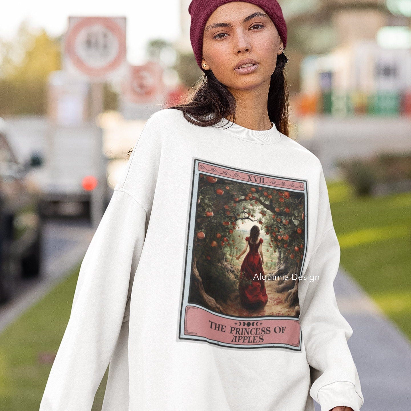 The Princess of Apples Tarot Card Sweatshirt