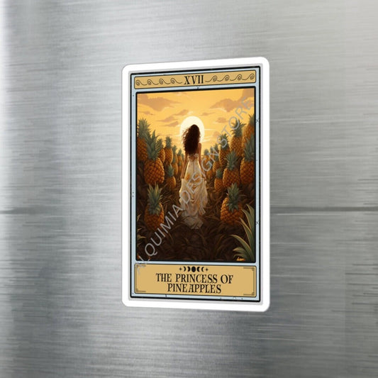 The Princess of Pineapples Tarot Card Sticker, Pineapple 3" x 4"