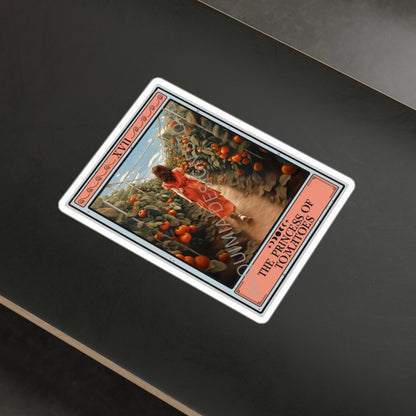 The Princess of Tomatoes Tarot Card Sticker,  Tomato 3" x 4"