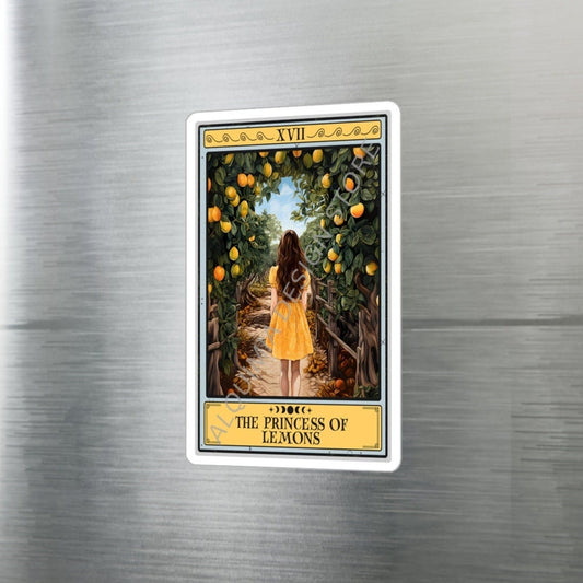 The Princess of Lemons Tarot Card Sticker, Lemon 3" x 4"