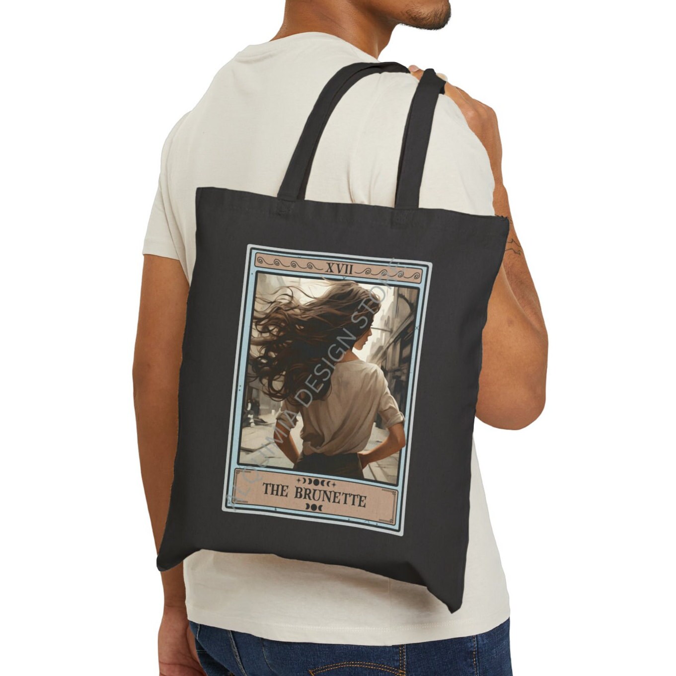 The Brunette Tarot Card Tote Bag 15" x 16"