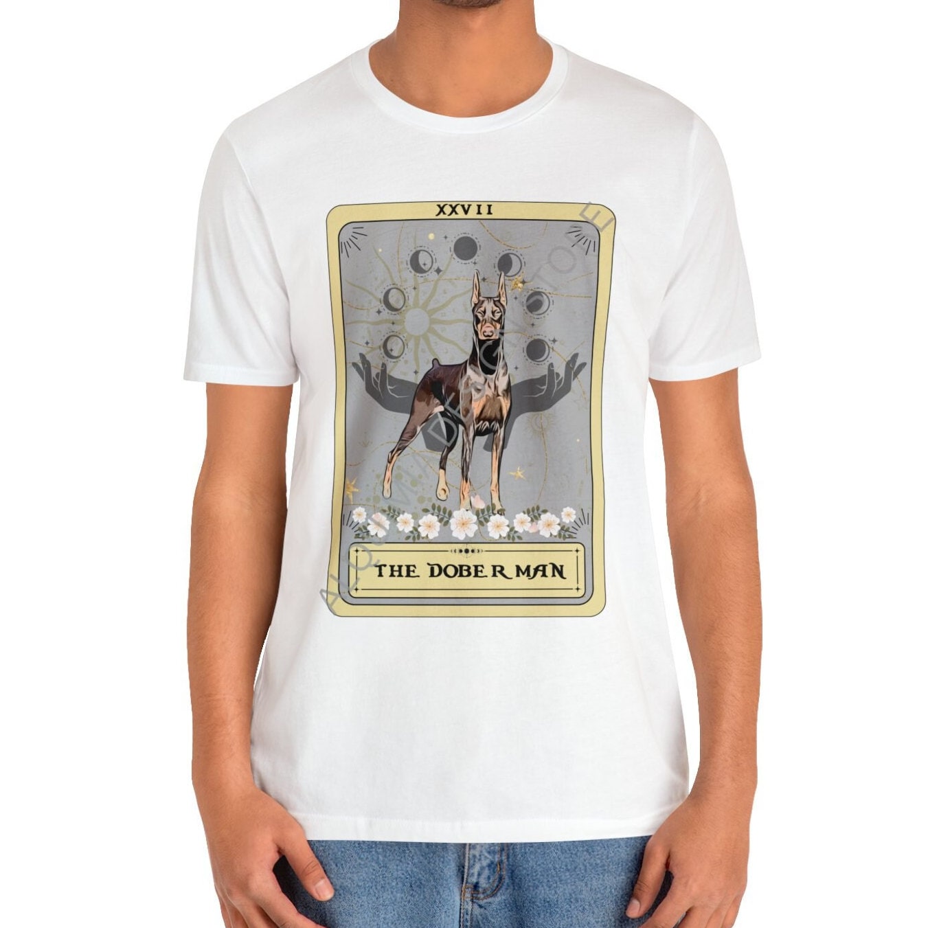 The Doberman Dog Tarot Card Shirt, Red Doberman